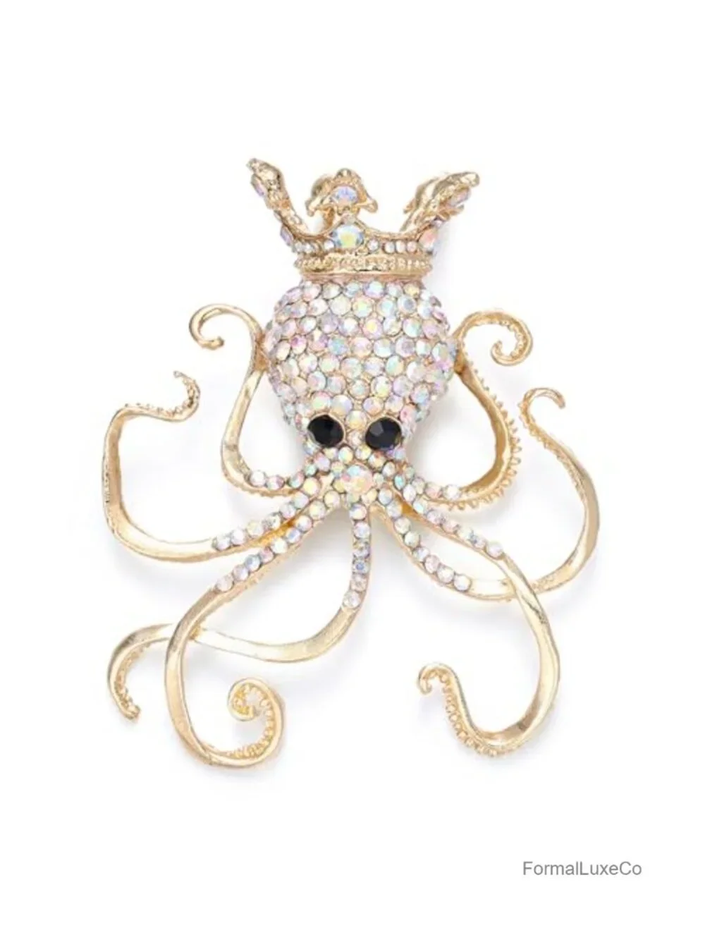 Women's Crystal Octopus Animal Brooch Pin Shawl Wrap Jewelry